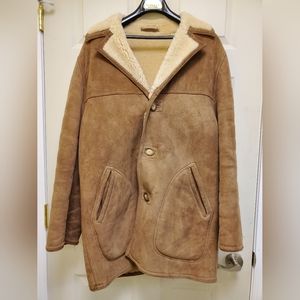 Sawyer of Napa Men’s Suede/Shearling Wool Coat size 40
